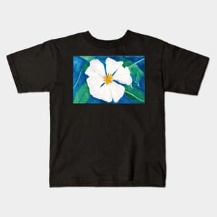 Ode to Georgia #3 - White Clematis Flower Kids T-Shirt